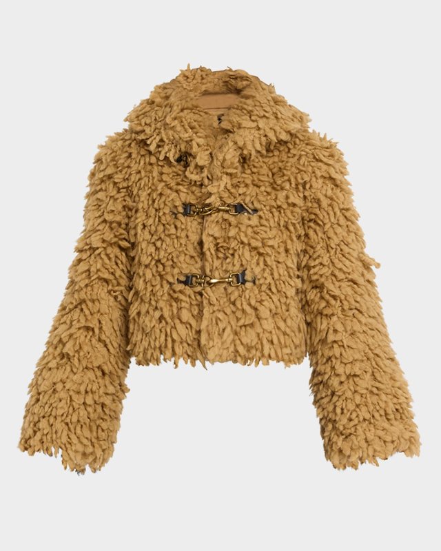 Short Shearling Fringe Jacket